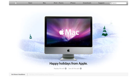 picture of the apple home page