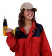 girl with power drill